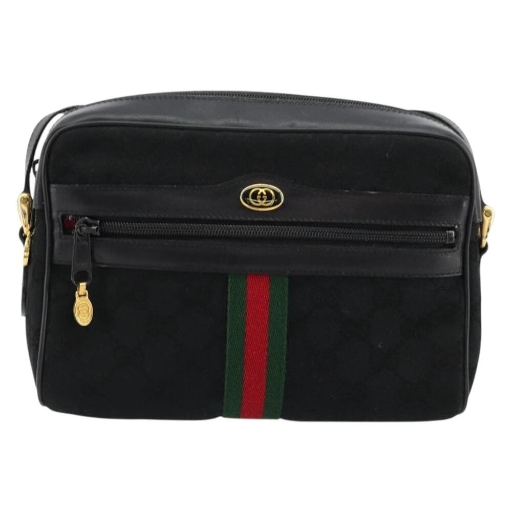 Gucci GG Canvas Web Shoulder Bag Black